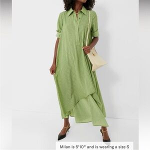 Tuckernuck Verdant Basketweave Geo Lucille Dress small green